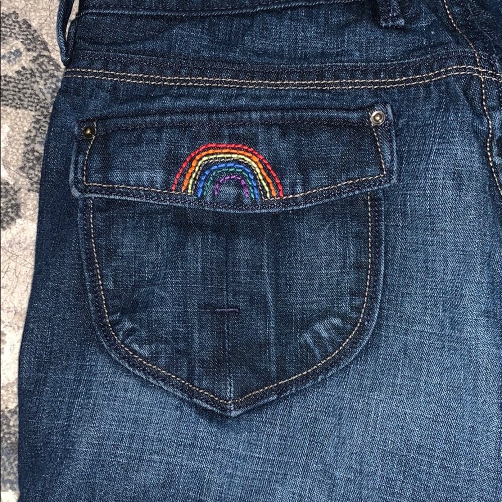 🌈Old Navy Jean Shorts Mid-Rise Size 6 - Rainbow